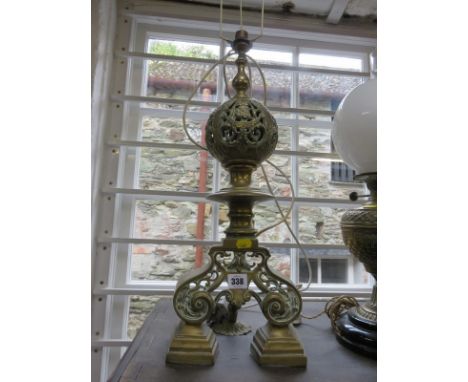 BRASS TABLE LAMP converted from Victorian andiron