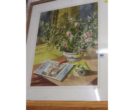 GORDON ARNOLD, signed watercolour "Study in Artificial Light", 17" x 14"