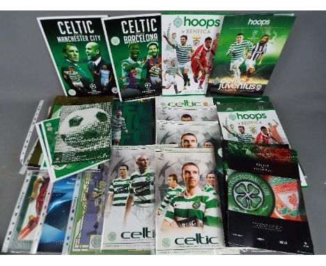 Glasgow Celtic Football Programmes. Home European match programmes 1980s onwards, many A4 issues, sold with a quantity of emp