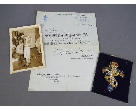 Everton and Army Football Items. A small collection of items that belonged to Jimmy Tansey. A letter from the War office date