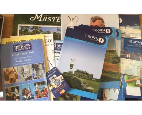 Golf Items. Good collection of mainly British Open items, order of play guides, course maps, draw cards, tickets etc sold wit