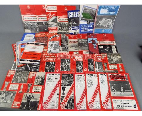 Football Programmes. British clubs at home in European competition. Early 1960s / 1970s with good Liverpool FC content (47) G