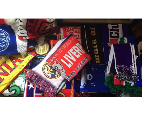 Football Scarves. Twenty football scarves collected by a Liverpool FC supporter on European travels. Good Italian and Spanish