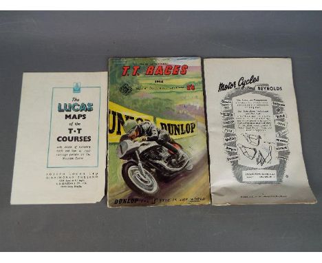 Motor Racing Programme. Isle of Man TT Races programme and course map 1954 (2) Fair-Good   £30-50