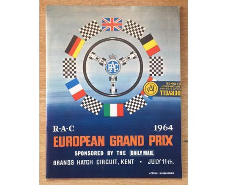 Motor Racing Programme. RAC European Grand Prix, Brands Hatch July 1964 still in original Castrol bag (1) Very Good