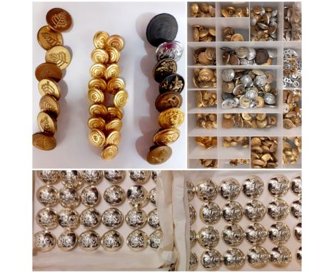 A 20th Century military and blazer button collection to include C.Pitt & Co examples, RAF and Navy uniform buttons, a box of 