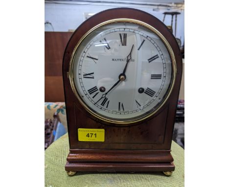 A mahogany and burr wood veneer Mappin and Webb mantel clock Location: 