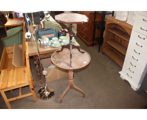 Two mahogany tripod based tables