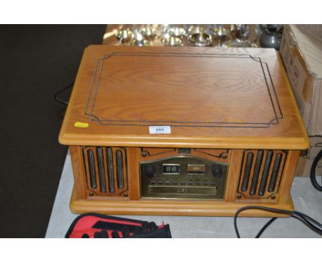 A CD and record player