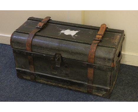 A Second World War medical trunk, the interior with Chinese paperwork, 69cm