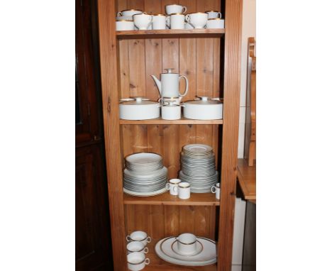 A 'Thomas' German porcelain part dinner and coffee service in white with gilt borders, comprising 2 tureens and covers, 2 ova