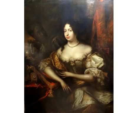 Atelier of FRANÇOIS HYACINTHE RIGAUD (Perpignan, 1659-1743)."Portrait of Marie Casimira.Oil on canvas.Size: 130 x 104 cm.The 