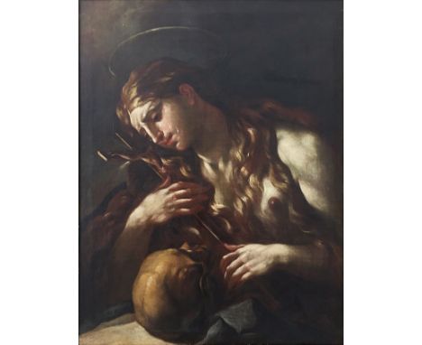 LUCA GIORDANO (Naples, 1634 - 1705)."Saint Mary Magdalene.Oil on canvas.Period frame.Size: 78 x 60,5 cm; 76,5 x 94,5 cm (fram