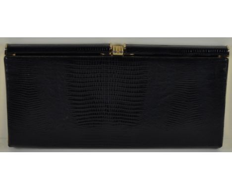 A Ruby Hand Bags dark blue clutch bag in genuine leather