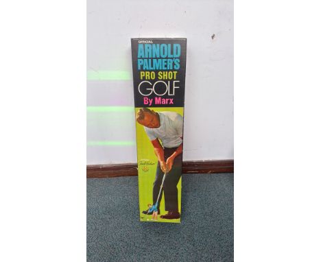 Vintage 1960s Arnold Palmer Pro Shot Golf toy by Marx. Original box with vibrant graphics.