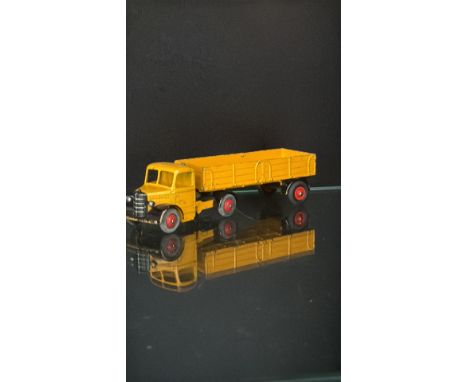 Dinky Supertoys No. 521 Bedford Articulated Lorry  in England by Meccano Ltd, a vintage diecast model featuring vibrant yello