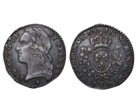France, King Louis XV (1715-1774), 1/10 Ecu Au Bandeau, 1764 year, Silver, 2,984 gr, GAD#292, Rarity R