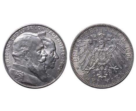Grand Duchy of Baden (Baden, German States), Ruling authority Frederick II (1907-1918), 2 marks, 1906 year, Silver, 11,11 gr,