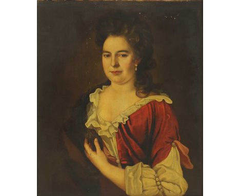 Attributed to Jonathan Richardson (1667-1745)Portrait of a lady, believed to be Lady Fitzhardinge (1654-1708), head and shoul