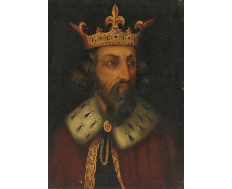 English School, 19th centuryPortrait of King Henry I, bust length, in an ermine-trimmed robe and gold crownoil on canvas 56 x