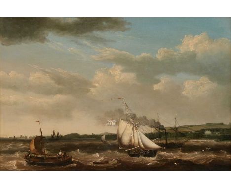 Thomas Binks (1799-1852)A cutter, a steamboat and other shipping on the Humbersigned and dated 'Binks 1829' l.r., oil on pane