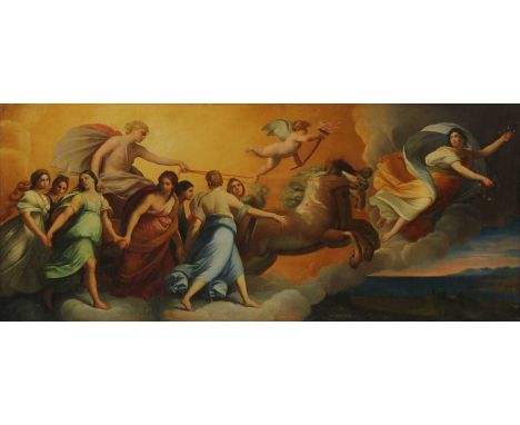 After Guido Reni (Italian, 1575-1642) L'Aurora oil on canvas laid down on board50 x 112cmReni's original composition 'L'Auror