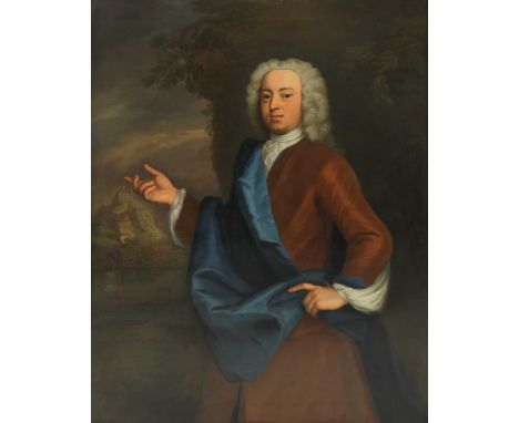 Attributed to Enoch Seeman (c.1694-1745) Portrait of Admiral Charles Elphinstone Fleming of Cumberland, three-quarter length,