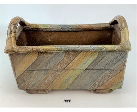 Studio art pottery planter 11” x 16” x 8”signed JH Jane Hamlyn
