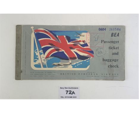 British European Airways (BEA) passenger ticket, 1954