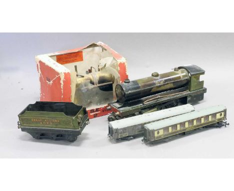 Bowman Live Steam O Gauge  4-4-0 Great Western 4073 (F, with burner) Mamod SE2 Stationary engine (P) and two Hornby Dublo coa