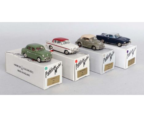 Pathfinder Models Four 1:43 Scale Models (i) PFM11 Standard 10 1957 green with CoA 98/600 (ii) PFM15 Sunbeam Rapier 1962 grey