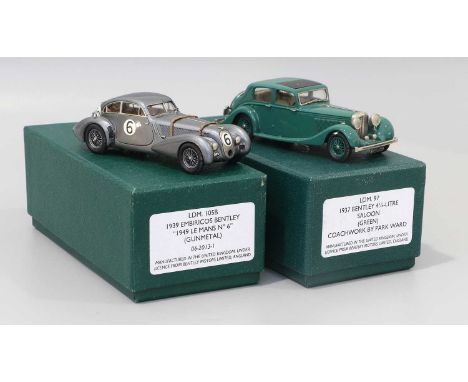 Lansdowne Models Two 1:43 Scale Bentley Models (i) LDM105B 1939 Embiricos Bentley 1949 Le Mans No.6 gun metal (ii) LDM97 1937