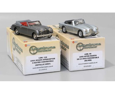 Lansdowne Models Two 1:43 Scale Models (i) LDM118 1954 Jensen Interceptor 4-seater convertible metallic grey (ii) LDM96 1956 