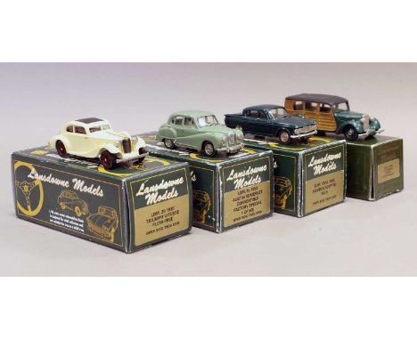 Lansdowne Models Four 1:43 Scale Models (i) LDM29 1935 Triumph Vitesse Flow-Free cream (ii) LDM9x 1953 Austin Somerset Conver