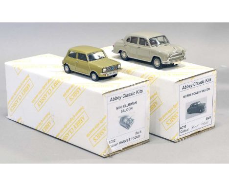 Abbey Classic Kits Two 1:43 Scale Models (i) AC02 Mini Clubman Saloon harvest gold (ii) AC10 Morris Cowley Saloon sandy beige