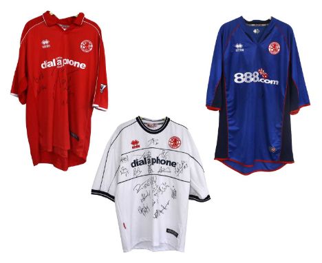 Middlesbrough Signed Shirts (i) 1986 Boateng 7 with Tennants receipt stating 'worn and signed by Boateng' (ii) Diaphone away 