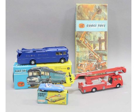 Corgi 1126 Ecurie Ecosse Racing Car Transporter (E-G, orange colour to lettering almost rubbed off, box E-G) 151A Lotus Eleve