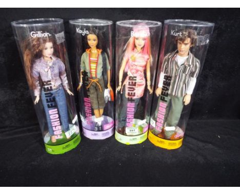 Barbie by Mattel - a collection of four boxed Fashion Fever Barbie dolls to include Barbie, Gillian, Kurt and Kayla, all mode
