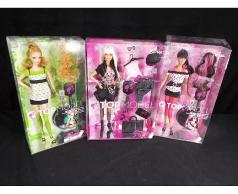 Barbie by Mattel - a collection of three boxed Barbie Collector dolls, including Top Model Summer #M5696, Top Model Teresa mo