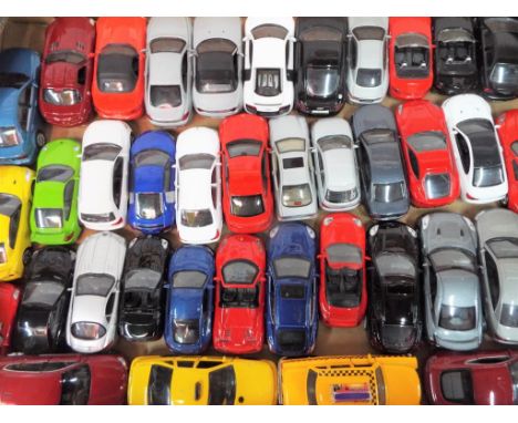 Burago, Welly, Hongwell and others -  Approximately 40 unboxed diecast 1:43 scale model vehicles. Lot includes, Burago 458 Fe