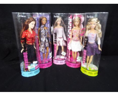 |Barbie by Mattel - a collection of five Fashion Fever Barbie dolls, boxed, to include model #H0644 [5]