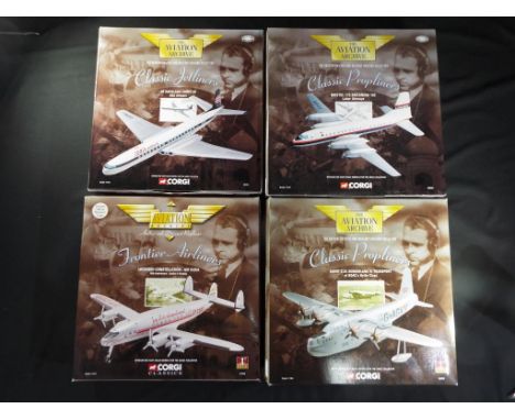 Corgi Aviation - 4 boxed 1:144 scale diecast model civil aircraft by Corgi. Lot consists of 48802 Short S.25 Sunderland III T