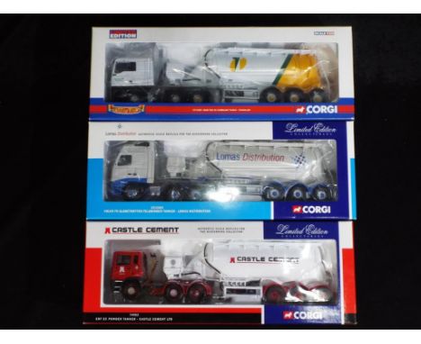 Corgi - 3 boxed Limited Edition 1:50 scale diecast model trucks by Corgi. Lot includes, CC13407 MAN TGA XL Tanker - Tarmac pl