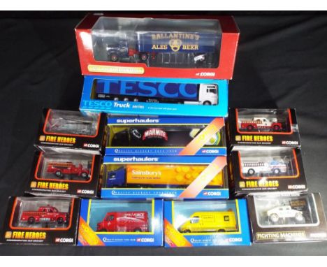 Corgi and Other - 12 boxed diecast model vehicles in various scales predominately by Corgi. Lot includes, CS90043 Seagrave Pu