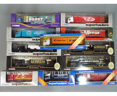 Corgi - 12 x 1/64 scale die cast Corgi Superhauler trucks in original boxes, includes TY86714, TY86618, TY86620, 59529 and si