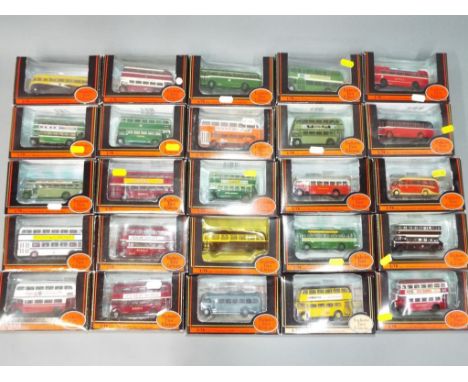 EFE - 25 boxed model vehicles predominately buses in 1:76 scale. Lot includes, 15902 Leyland PD1 Highbridge - Ribble, 27802 S