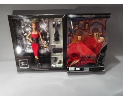 Barbie by Mattel - a collection of two Barbie dolls to include Herve Leger by Max Azria Gold Label Collection model #X8249 an