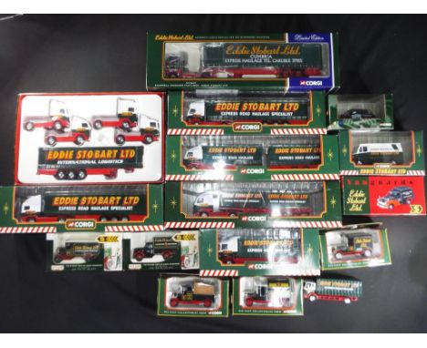 Corgi, Vanguards, Lledo - 16 predominately boxed diecast model vehicles in various scales encompassing an Eddie Stobart theme