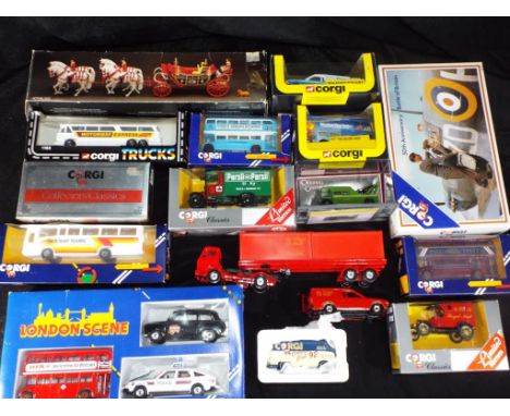 Corgi - 16 predominately boxed diecast model vehicles in various scales by Corgi. Lot includes, C860 1912 Rolls Royce Silver 