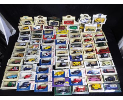Lledo - Approximately 80 boxed diecast model vehicles by Lledo. Lot includes TV Times 1930 Bentley, 16023 1934 Dennis Parcels